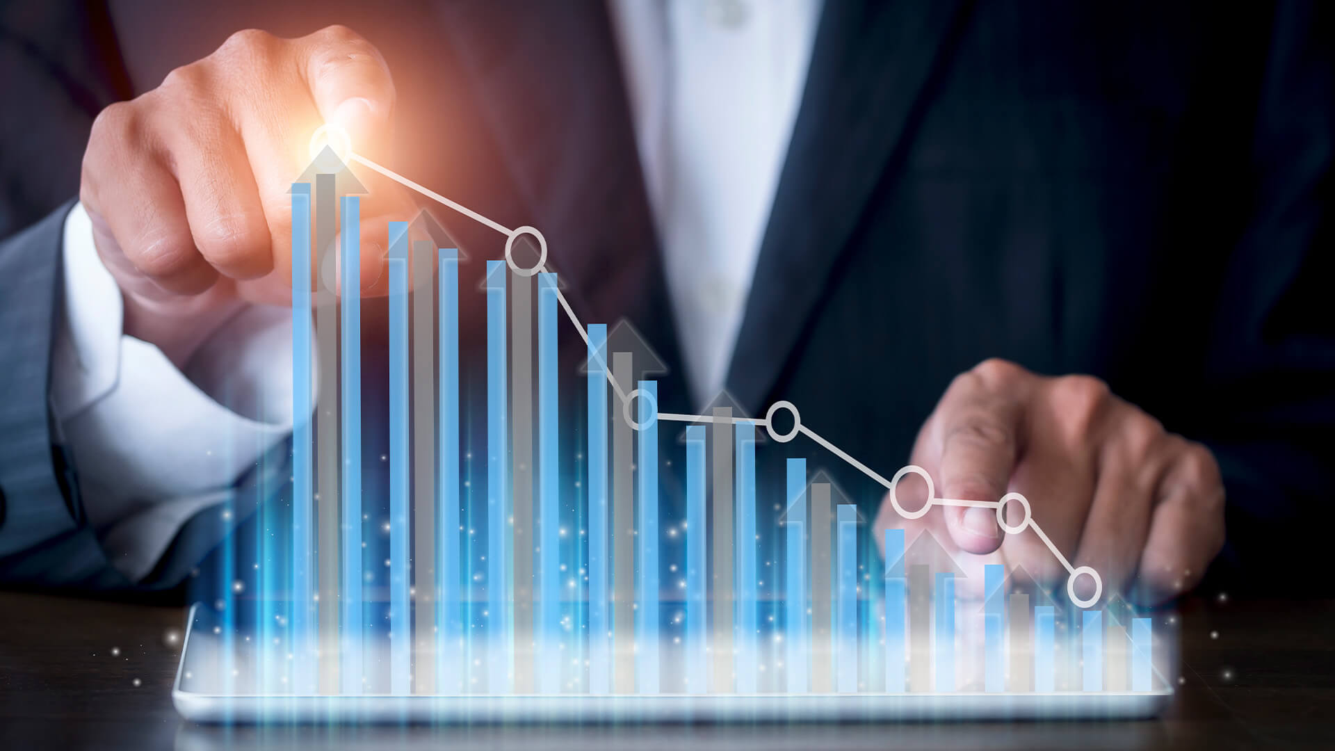 churn rate graph, representative artwork